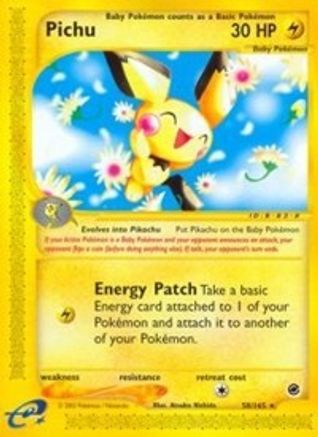 Pichu (58)/165  - Reverse Holofoil Expedition - Rare