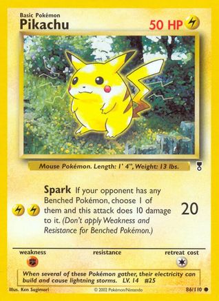 Pikachu 086  - Reverse Holofoil Legendary Collection - Common
