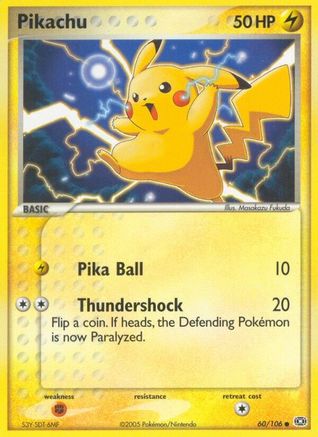Pikachu 060/106  - Reverse Holofoil Emerald - Common