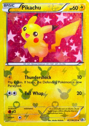 Pikachu RC7/RC25  - Holofoil Legendary Treasures Radiant Collection - Uncommon