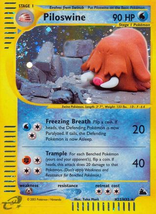 Piloswine (H22)/H32  - Holofoil Skyridge - Holo Rare