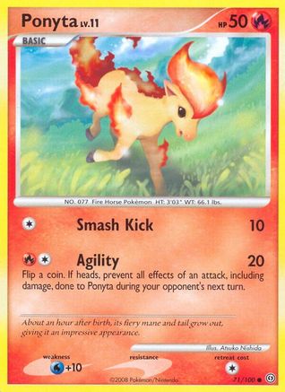 Ponyta 071/100  - Reverse Holofoil Stormfront - Common