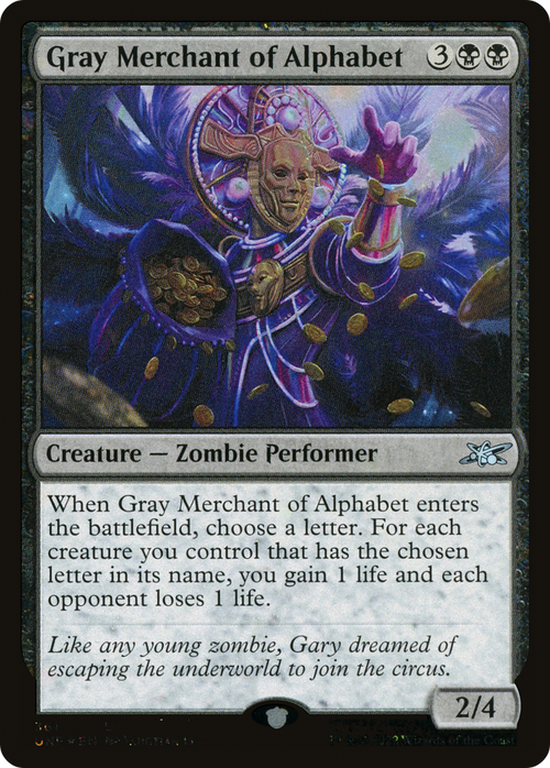 Gray Merchant of Alphabet (Galaxy Foil) (UNF-361) - Unfinity Foil