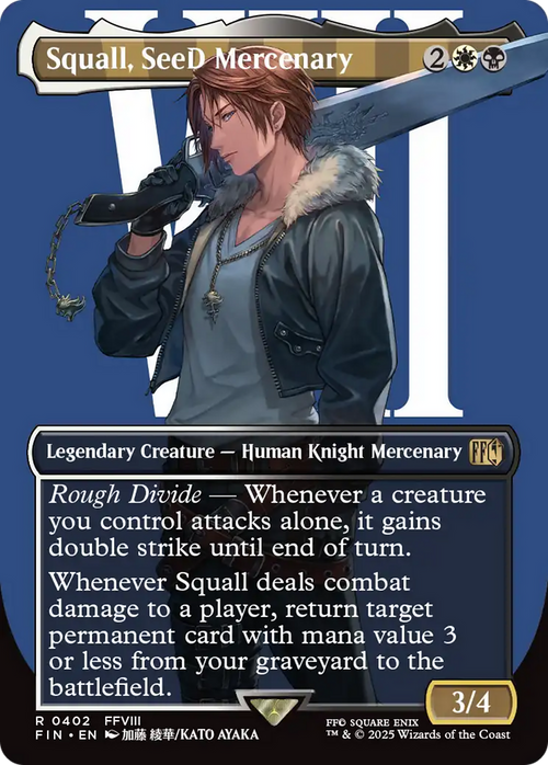 Squall, SeeD Mercenary (Borderless) (FIN-402) - FINAL FANTASY Foil