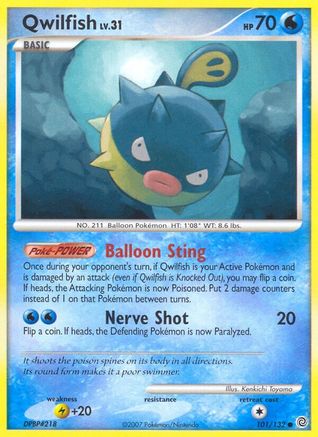 Qwilfish/132  - Reverse Holofoil Secret Wonders - Common