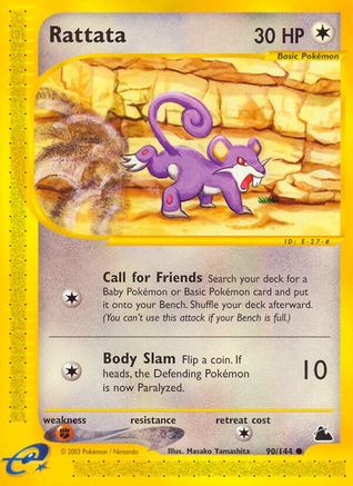 Rattata/144  - Reverse Holofoil Skyridge - Common
