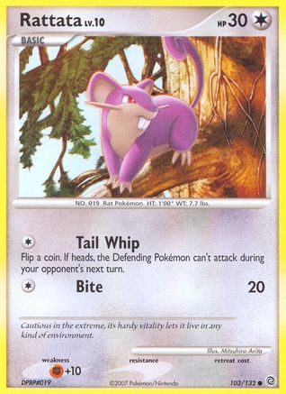 Rattata/132  - Reverse Holofoil Secret Wonders - Common
