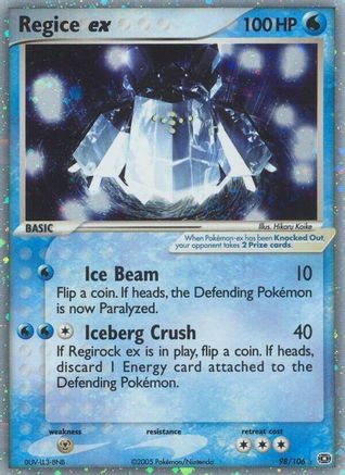 Regice ex  - Holofoil Emerald - Ultra Rare