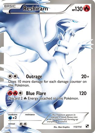 Reshiram (113 Full Art) (113 Full Art) 113  - Holofoil Black and White - Ultra Rare