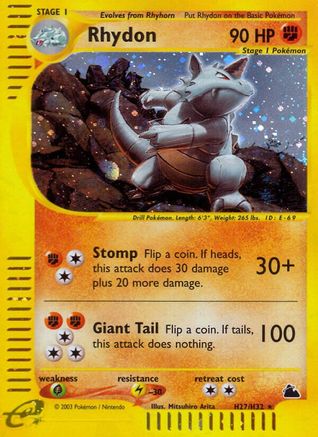 Rhydon (H27)/H32  - Holofoil Skyridge - Holo Rare
