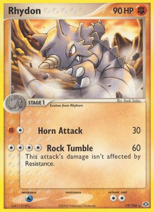Rhydon/106  - Reverse Holofoil Emerald - Rare