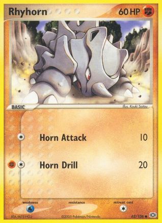 Rhyhorn/106  - Reverse Holofoil Emerald - Common