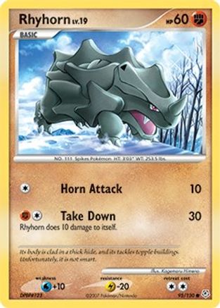 Rhyhorn/130  - Reverse Holofoil Diamond and Pearl - Common