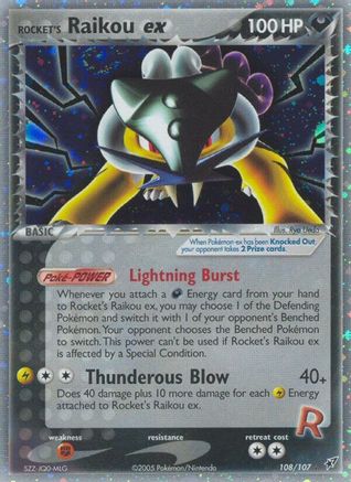 Rocket's Raikou ex  - Holofoil Deoxys - Secret Rare