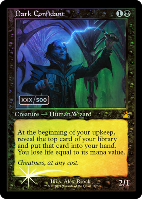 Dark Confidant (Retro Frame) (Serial Numbered) (RVR-323) - Ravnica Remastered Foil