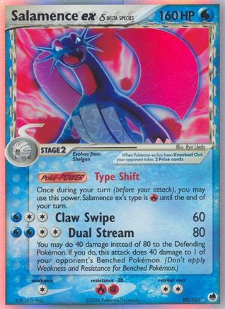 Salamence ex (Delta Species)/101  - Holofoil Dragon Frontiers - Ultra Rare