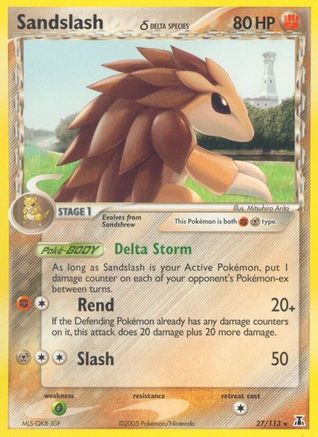 Sandslash (Delta Species) 027/113  - Reverse Holofoil Delta Species - Rare