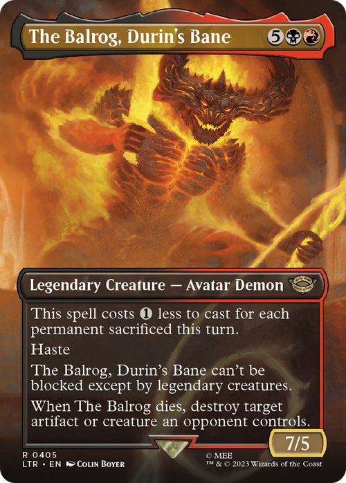 The Balrog, Durin's Bane (Borderless) (LTR-405) - The Lord of the Rings: Tales of Middle-earth Foil