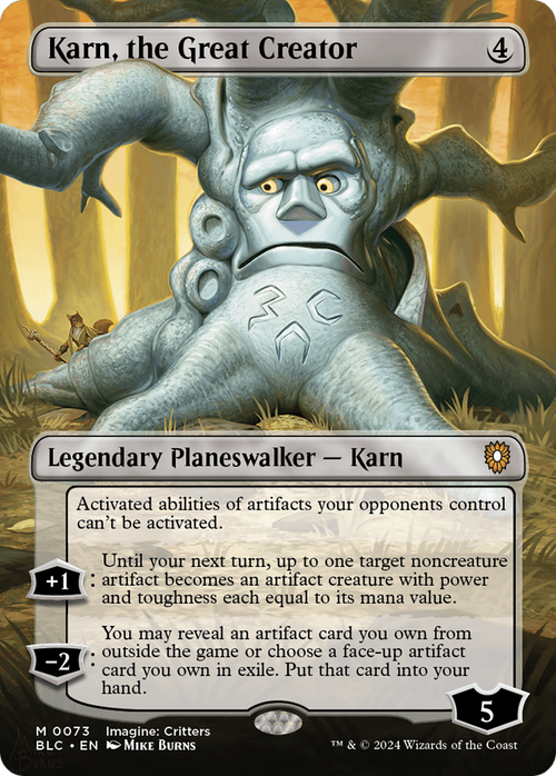 Karn, the Great Creator (Borderless) (BLC-073) - Bloomburrow Commander