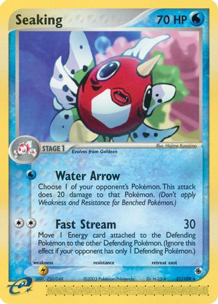 Seaking 021/109  - Reverse Holofoil Ruby and Sapphire - Rare
