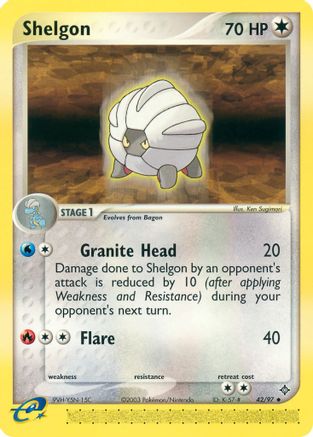 Shelgon - 42/97/97  - Reverse Holofoil Dragon - Uncommon
