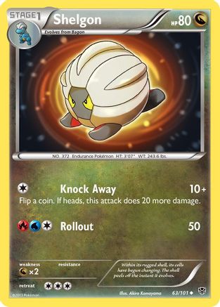 Shelgon/101  - Reverse Holofoil Plasma Blast - Uncommon