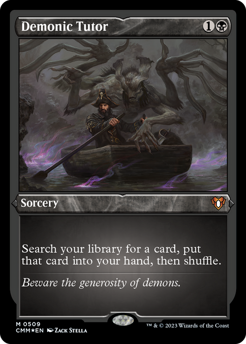 Demonic Tutor (Foil Etched) (CMM-509) - Commander Masters Foil