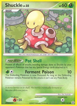 Shuckle 109/132  - Reverse Holofoil Secret Wonders - Common
