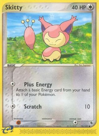 Skitty 070/109  - Reverse Holofoil Ruby and Sapphire - Common