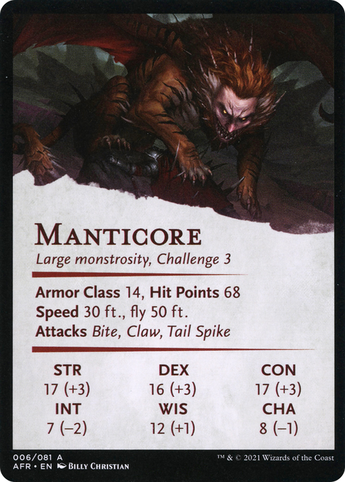 Manticore // Manticore (AAFR-006) - Adventures in the Forgotten Realms Art Series (Borderless)