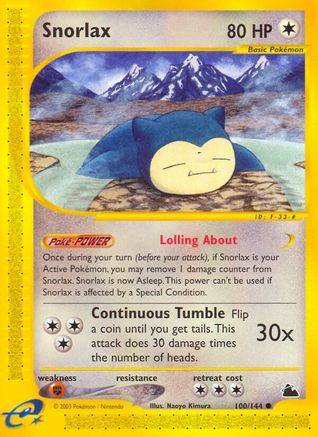 Snorlax/144  - Reverse Holofoil Skyridge - Common