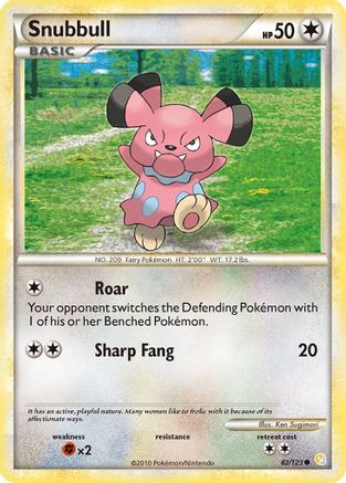 Snubbull 082/123  - Reverse Holofoil HeartGold SoulSilver - Common
