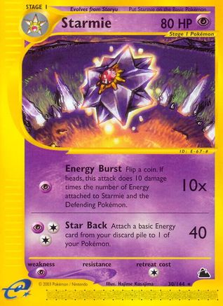 Starmie (30)/144  - Reverse Holofoil Skyridge - Rare
