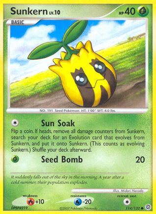 Sunkern/132  - Reverse Holofoil Secret Wonders - Common