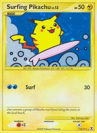 Surfing Pikachu/111  - Holofoil Rising Rivals - Secret Rare