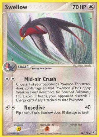Swellow/107  - Reverse Holofoil Deoxys - Uncommon