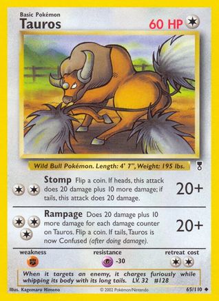 Tauros  - Reverse Holofoil Legendary Collection - Uncommon