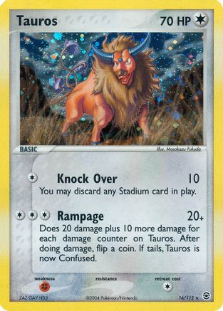 Tauros/112  - Reverse Holofoil FireRed & LeafGreen - Holo Rare