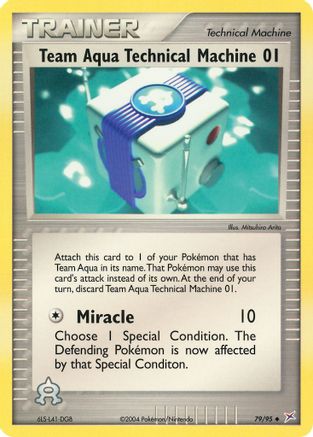 Team Aqua Technical Machine 01/95  - Reverse Holofoil Team Magma vs Team Aqua - Uncommon