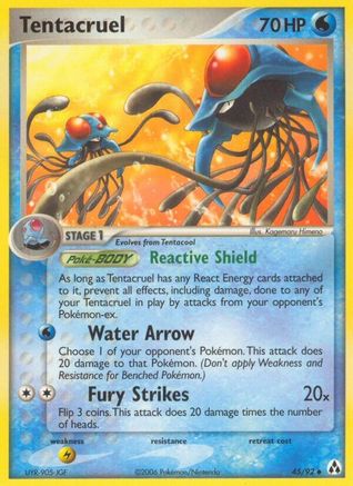 Tentacruel/92  - Reverse Holofoil Legend Maker - Uncommon