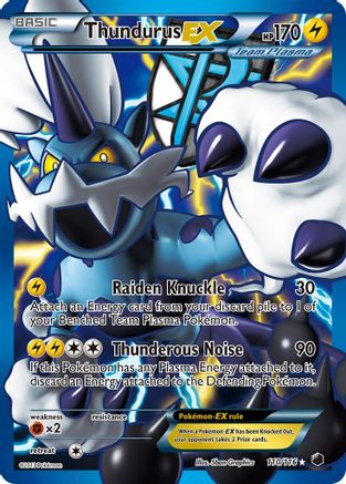 Thundurus EX (Team Plasma) (110 Full Art)/116  - Holofoil Plasma Freeze - Ultra Rare