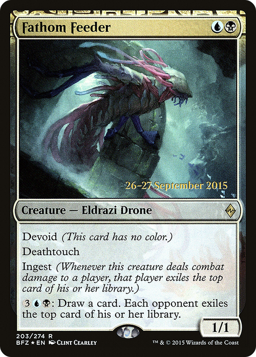 Fathom Feeder (PRE-203S) - Battle for Zendikar Promos: (devoid) Foil