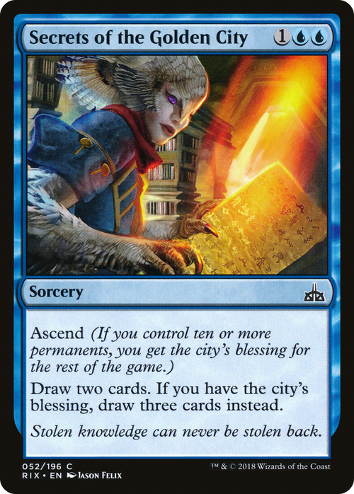 Secrets of the Golden City (RIX-052) - Rivals of Ixalan Foil