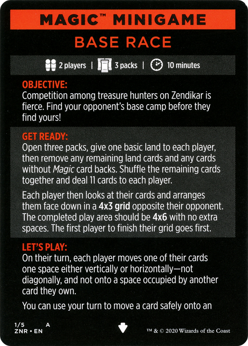 Base Race // Base Race (cont'd) (MZNR-001) - Zendikar Rising Minigames