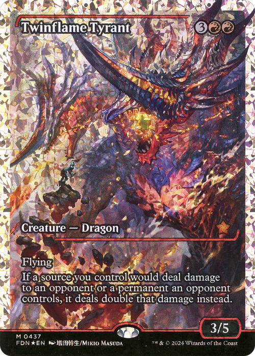 Twinflame Tyrant (Showcase) (Fracture Foil) (FDN-437) - Foundations: (Showcase) Foil