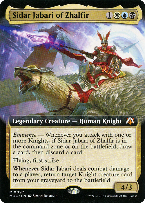 Sidar Jabari of Zhalfir (Extended Art) (MOC-097) - March of the Machine Commander: (Extended Art)