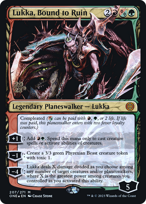 Lukka, Bound to Ruin (PRE-207) - Phyrexia: All Will Be One Promos Foil
