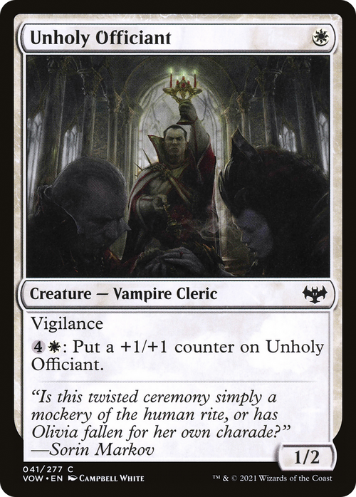 Unholy Officiant (VOW-041) - Innistrad: Crimson Vow Foil