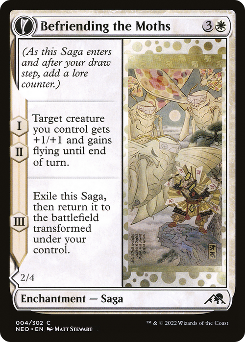 Befriending the Moths (NEO-004) - Kamigawa: Neon Dynasty: (fandfc, enchantment) Foil