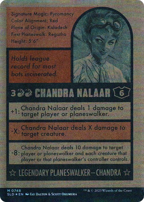 Chandra Nalaar (748) (Autographed) (SLD-748) - Secret Lair Drop: (Full Art) (Borderless) Foil